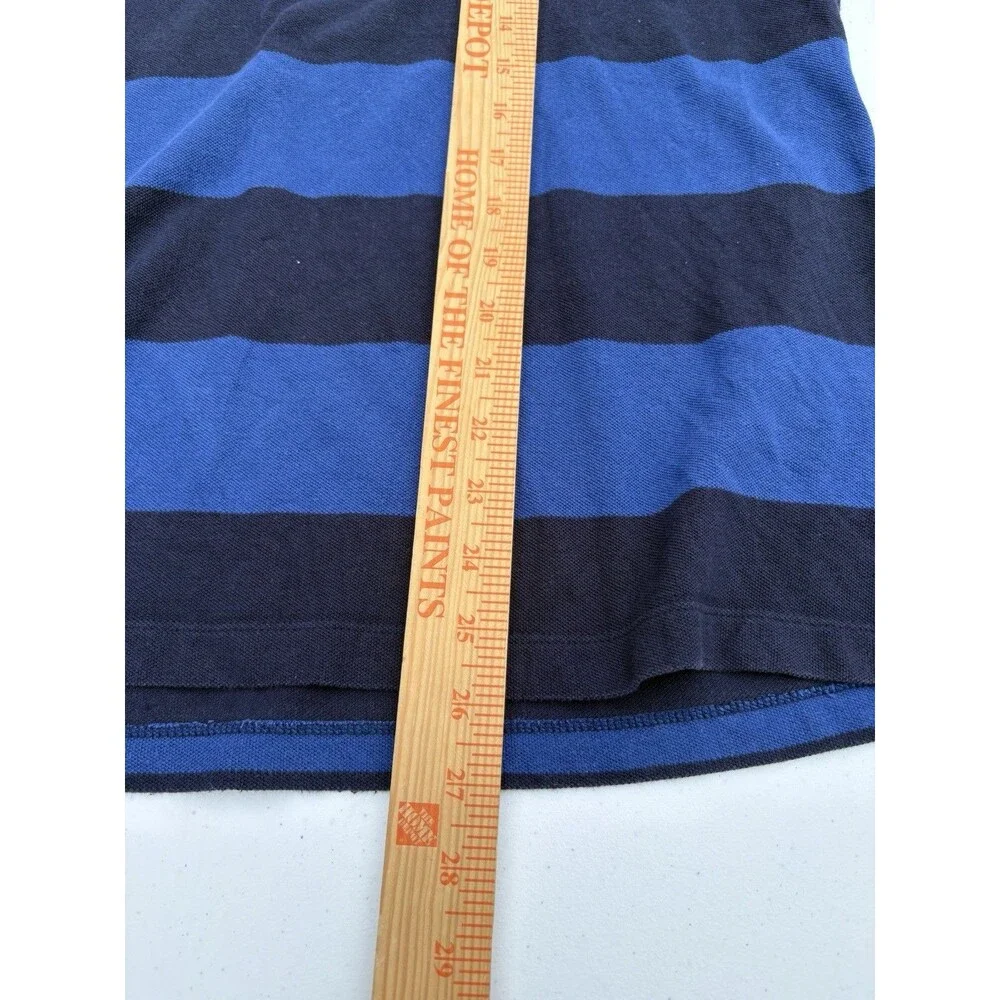 Banana Republic Polo Shirt Men’s XL Blue Rugby Stripe Short Sleeve